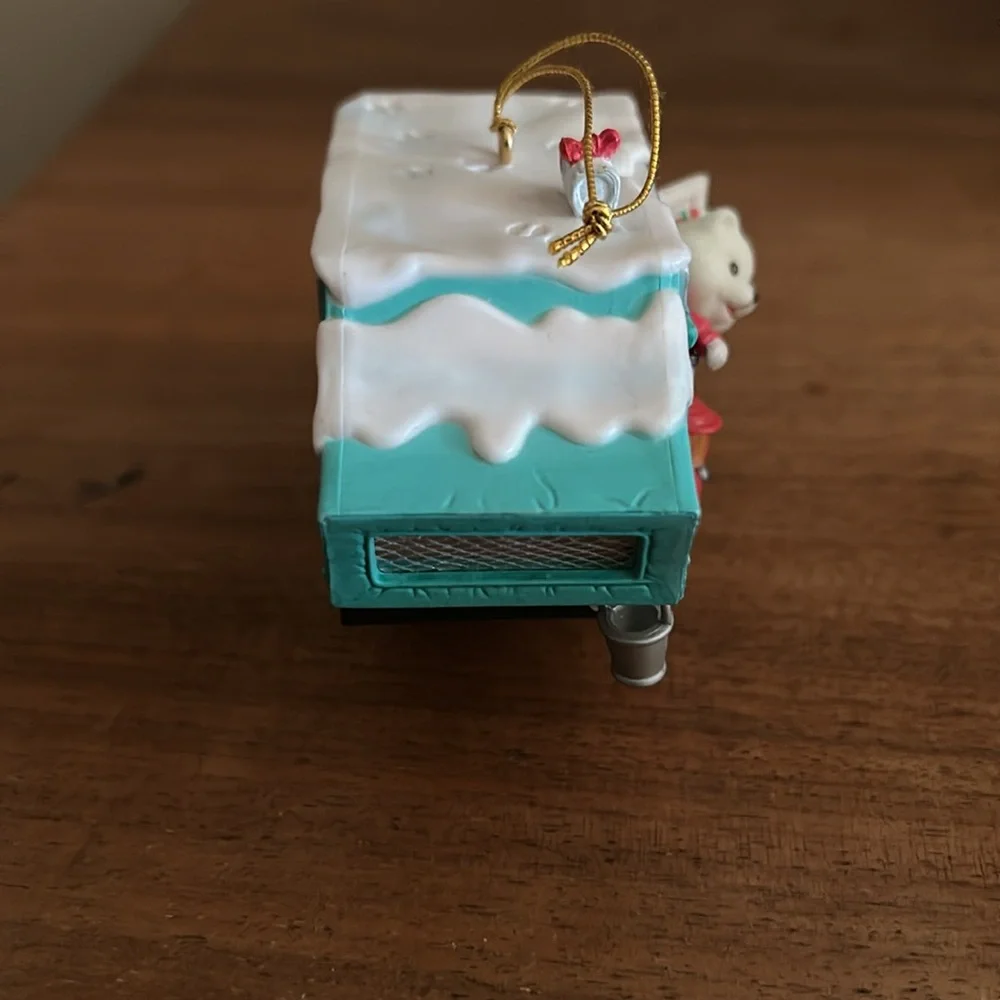 Holiday Camper Ornament with Bear